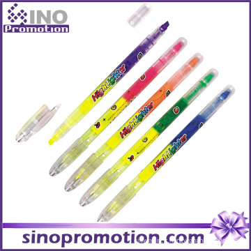 Stylo marqueur en plastique transparent double tête stylo marqueur surligneur